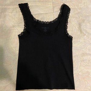 Brandy Melville Ribbed Lace Trim Tank Top